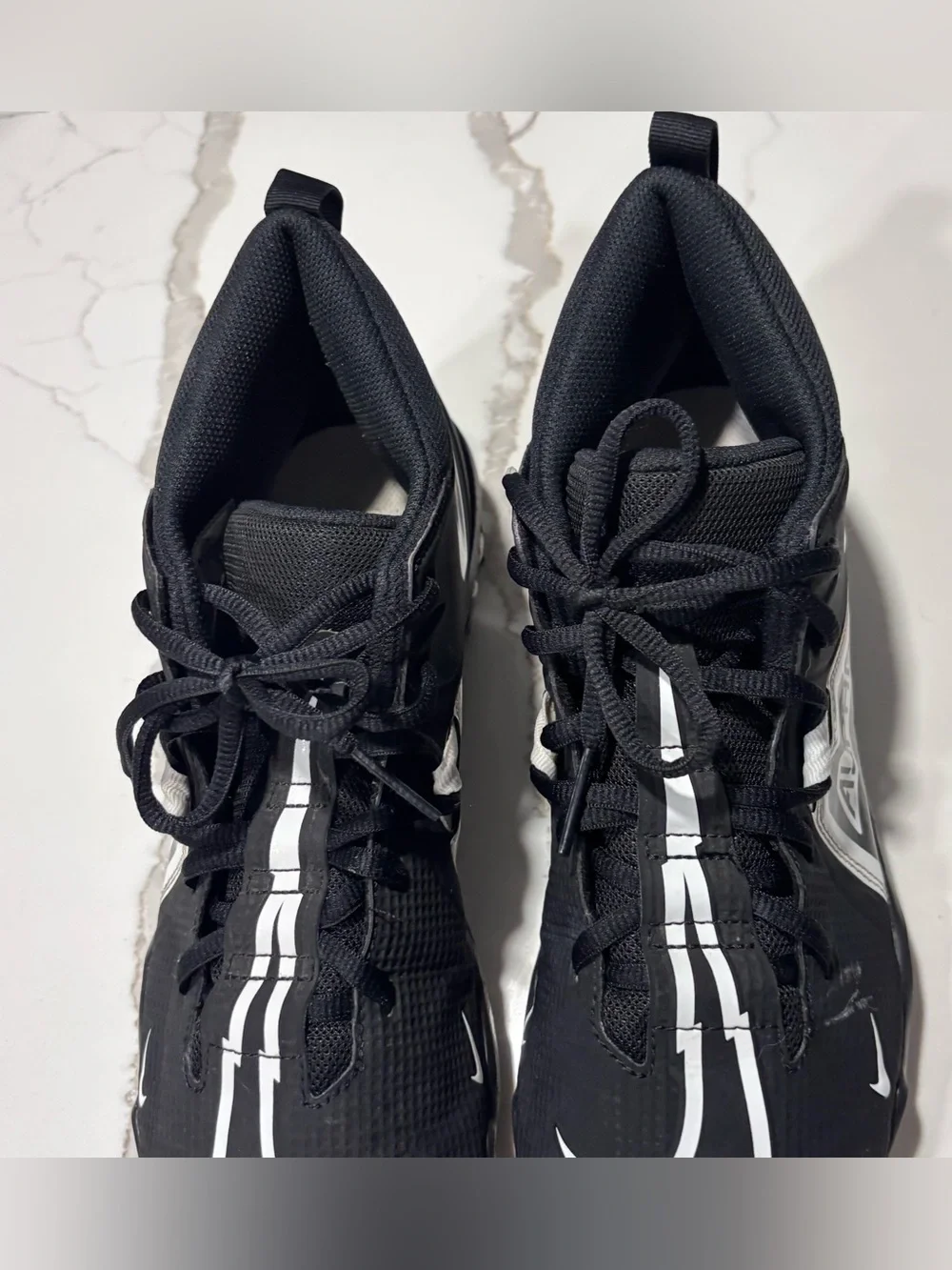 Nike Alpha Fastflex Football Cleats Men’s 10 CV0582-001 Black White Molded Studs